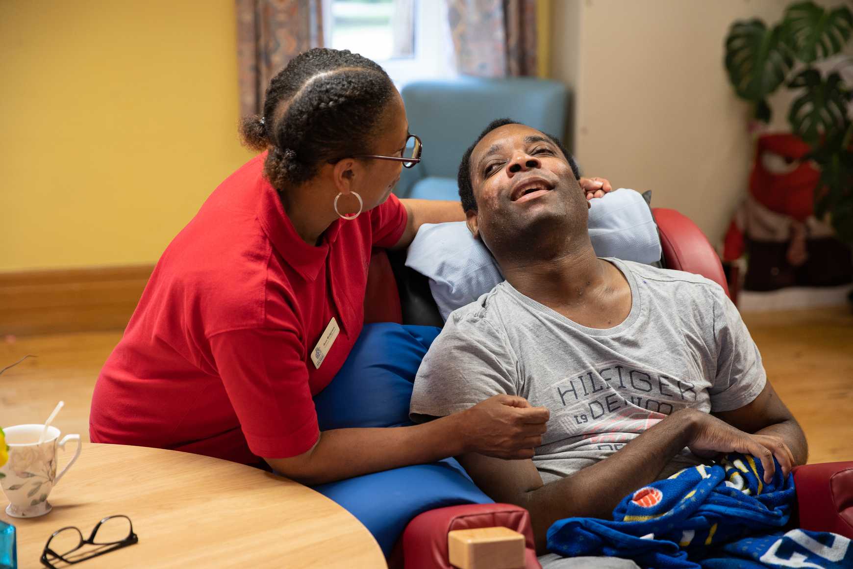care staff supporting a resident at British Home